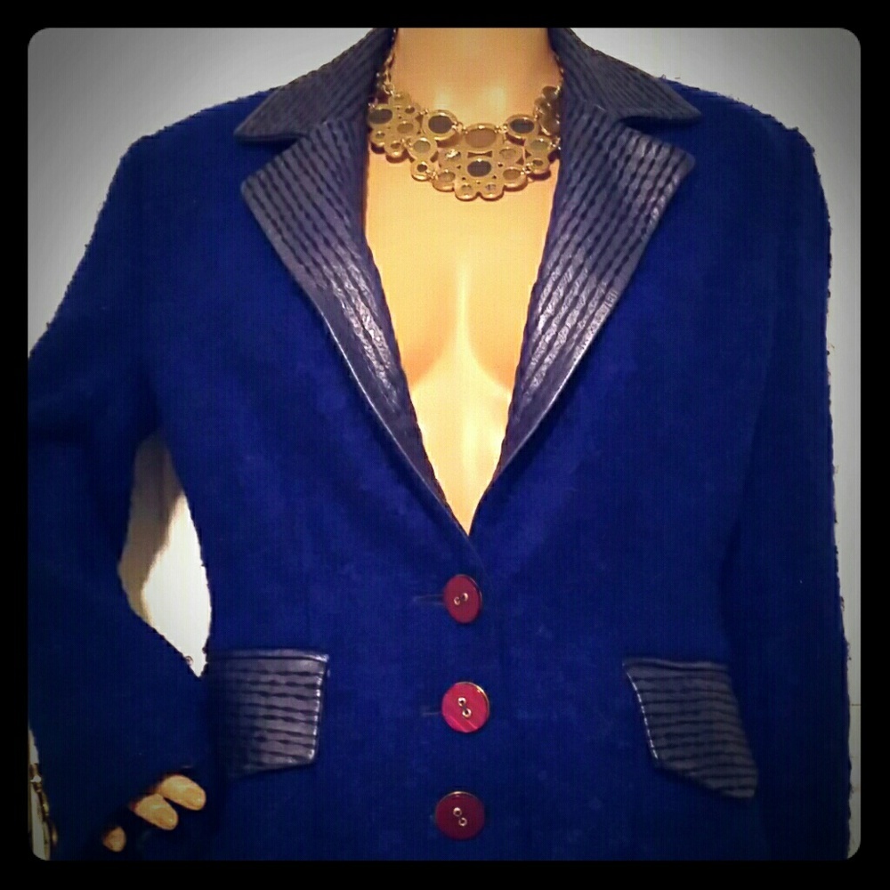 SUZELLE 6 WOOL MOHAIR BLEND VINTAGE BOUCLE JACKET
